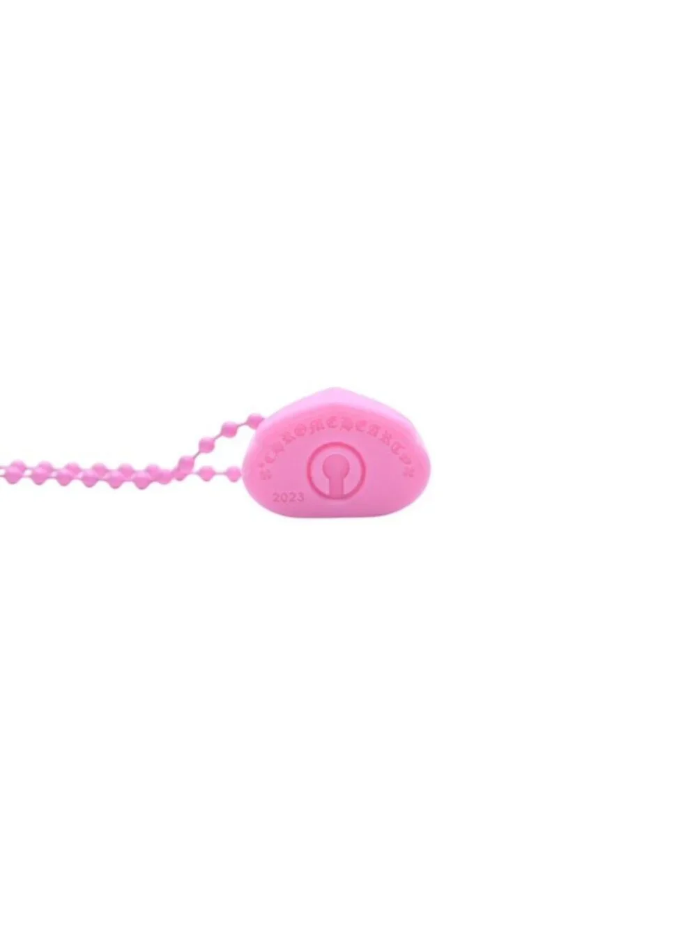 Chrome Hearts Padlock Flerknee Silicone Rubber Necklace Pink Ball Chain